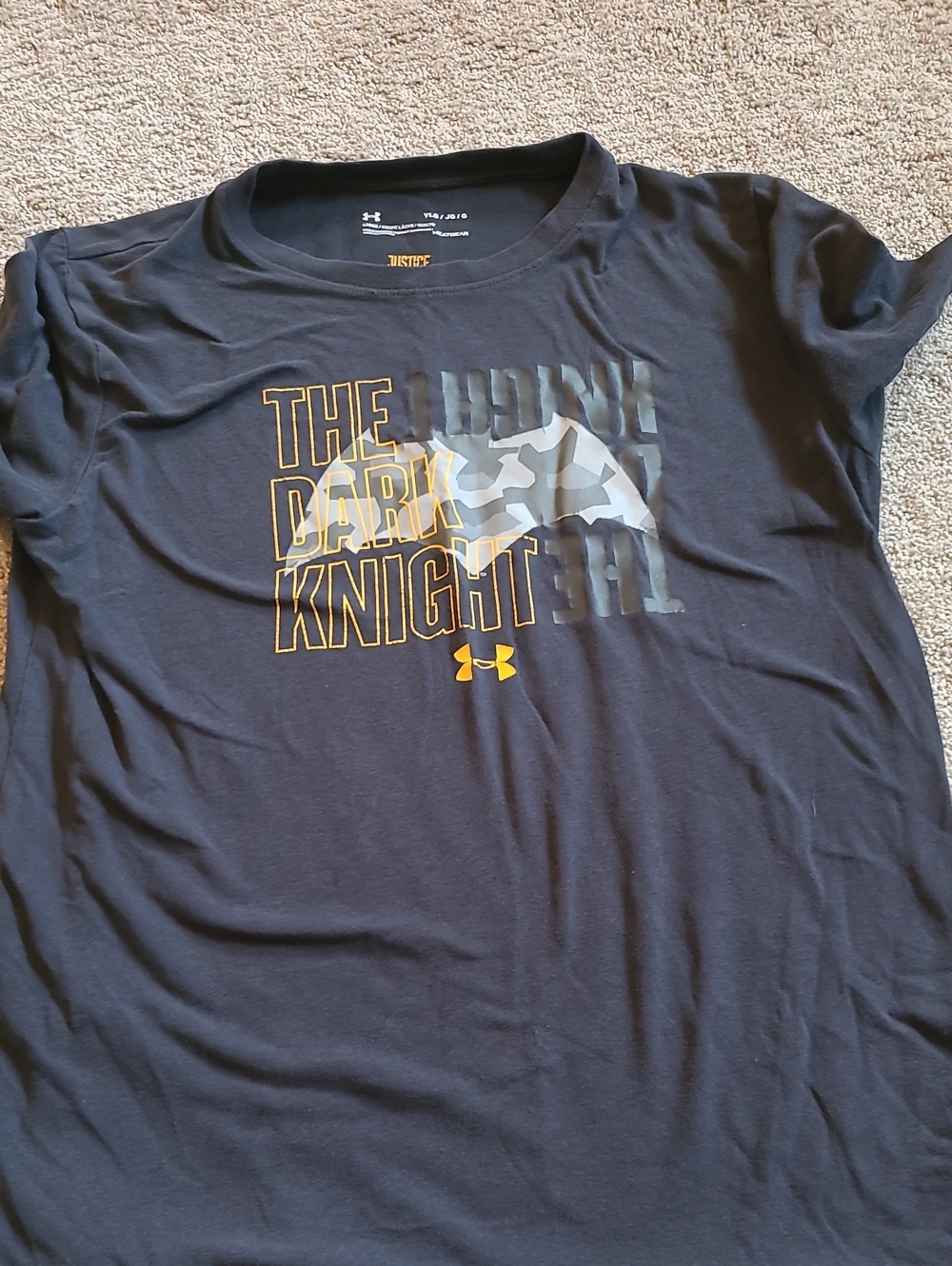 Under Armour Boy’s YLG Black 'The Dark Knight' Graphic Tee